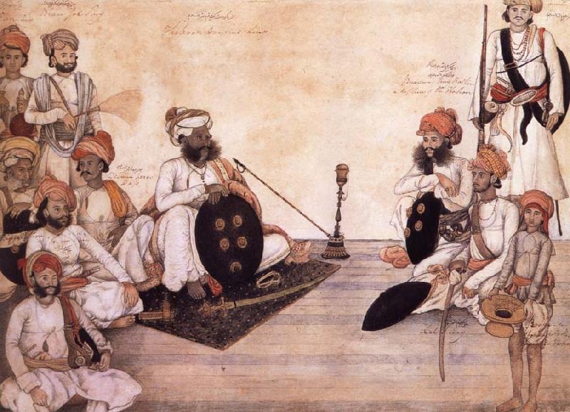 unknow artist Thakur Daulat Singh,His Minister,His Nephew and Others in a Council Germany oil painting art